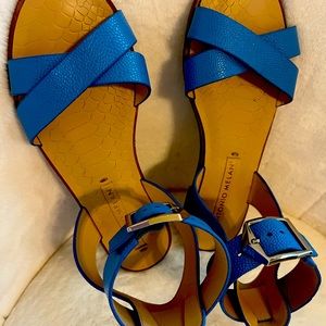 Beautiful blue ankle strapped sandals